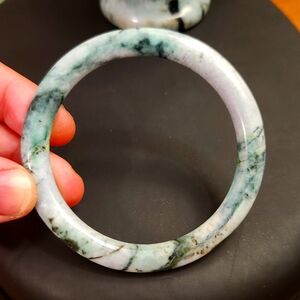 New, natural A jade, jadeite pencil bangle rare size 59 mm
